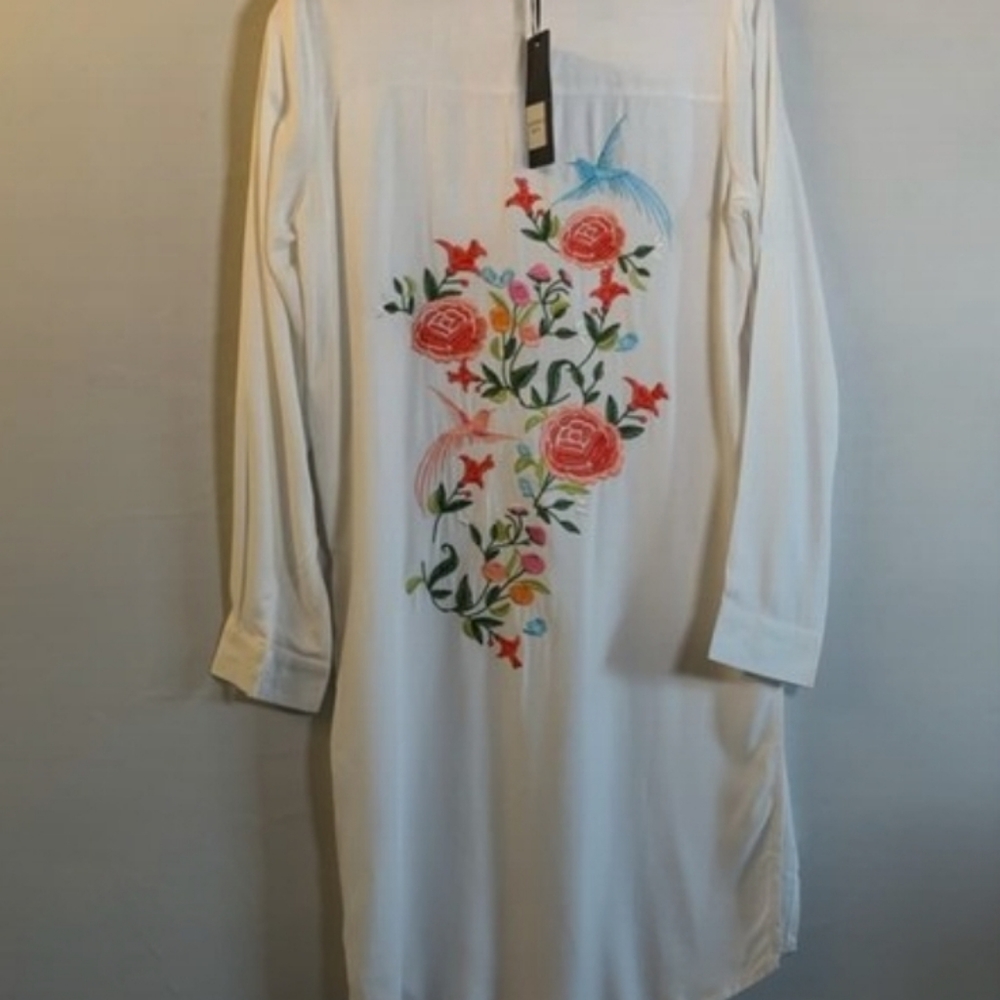 Button up Dress/shirt embroidered